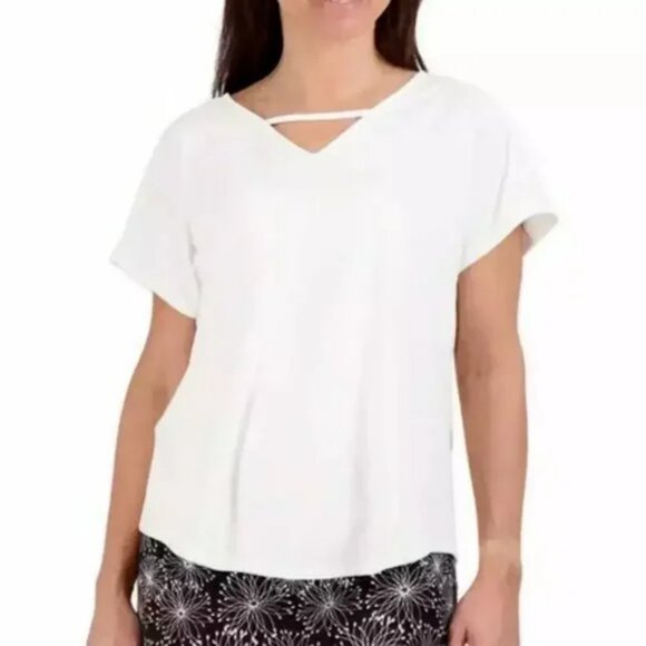 👚3 FOR $20👚NEW Tranquility Colorado Clothing Solid V-neck short sleeve shirt - Picture 1 of 2